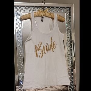 Bride Tank Top with Gold Letters
